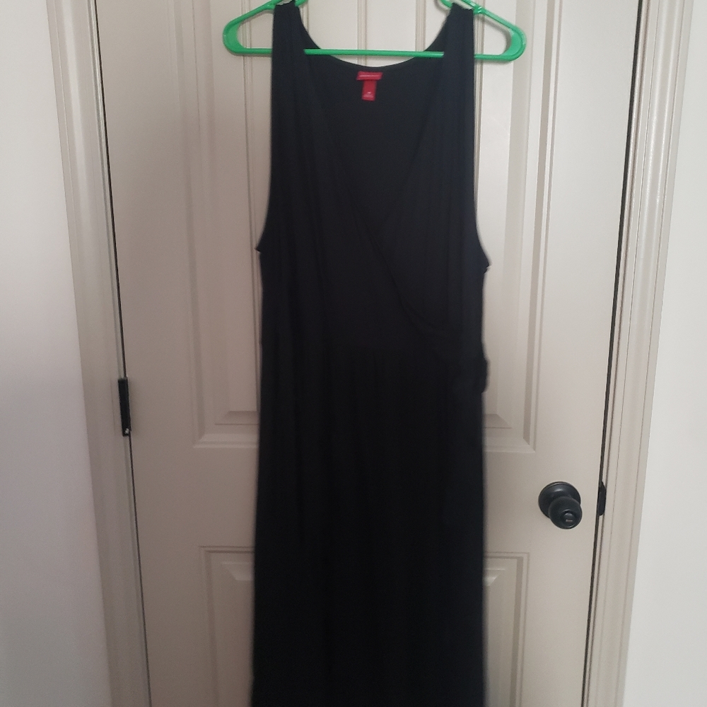 Black Faux Wrap Dress